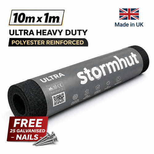 Black shed felt 10m - black,
